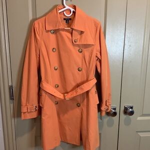 Nautica Orange Trench Coat M